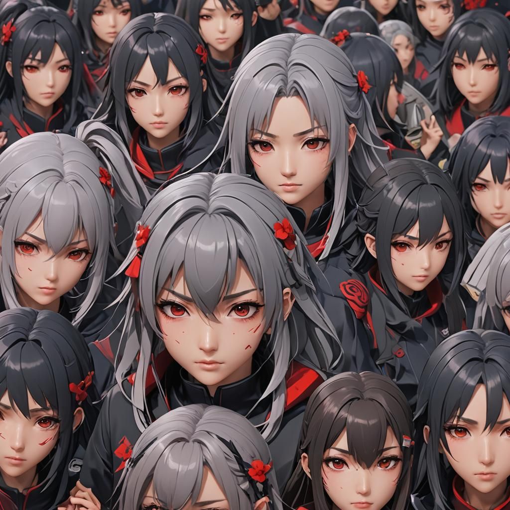 Akatsuki Girls in 3D Anime Art Style