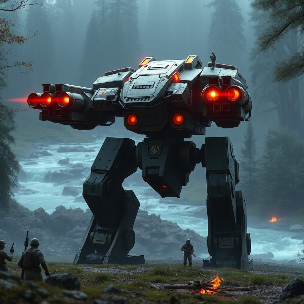 Clan Thor Battle Mech in Forest Camo