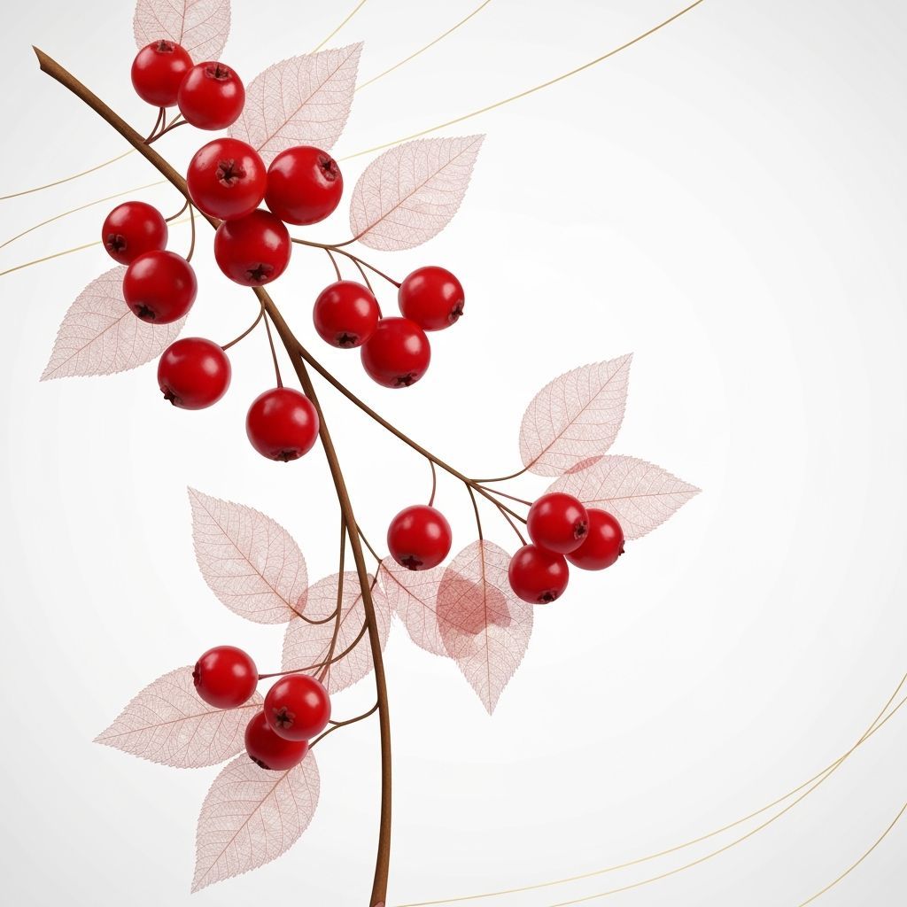 Vibrant Red Berries with Delicate Leaves in Hyper-Realistic ...