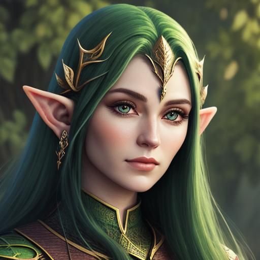 Charming Close-Up Portrait of an Elf Woman