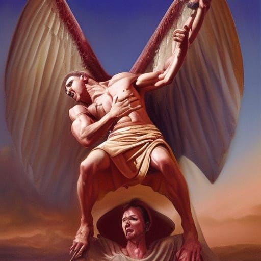 Biblical Scene as Oil Painting by Gurney