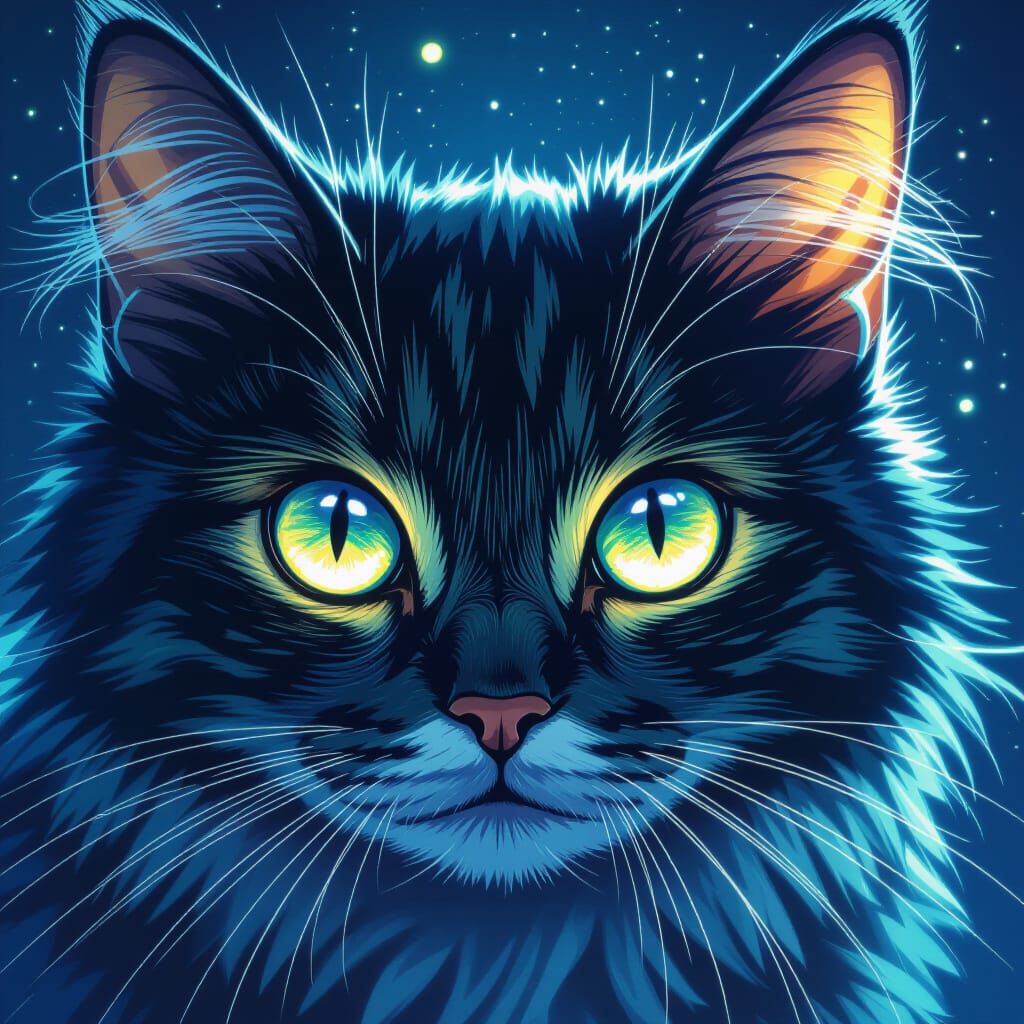 Glowing Cat Eye with Ethereal Tapetum Lucidum