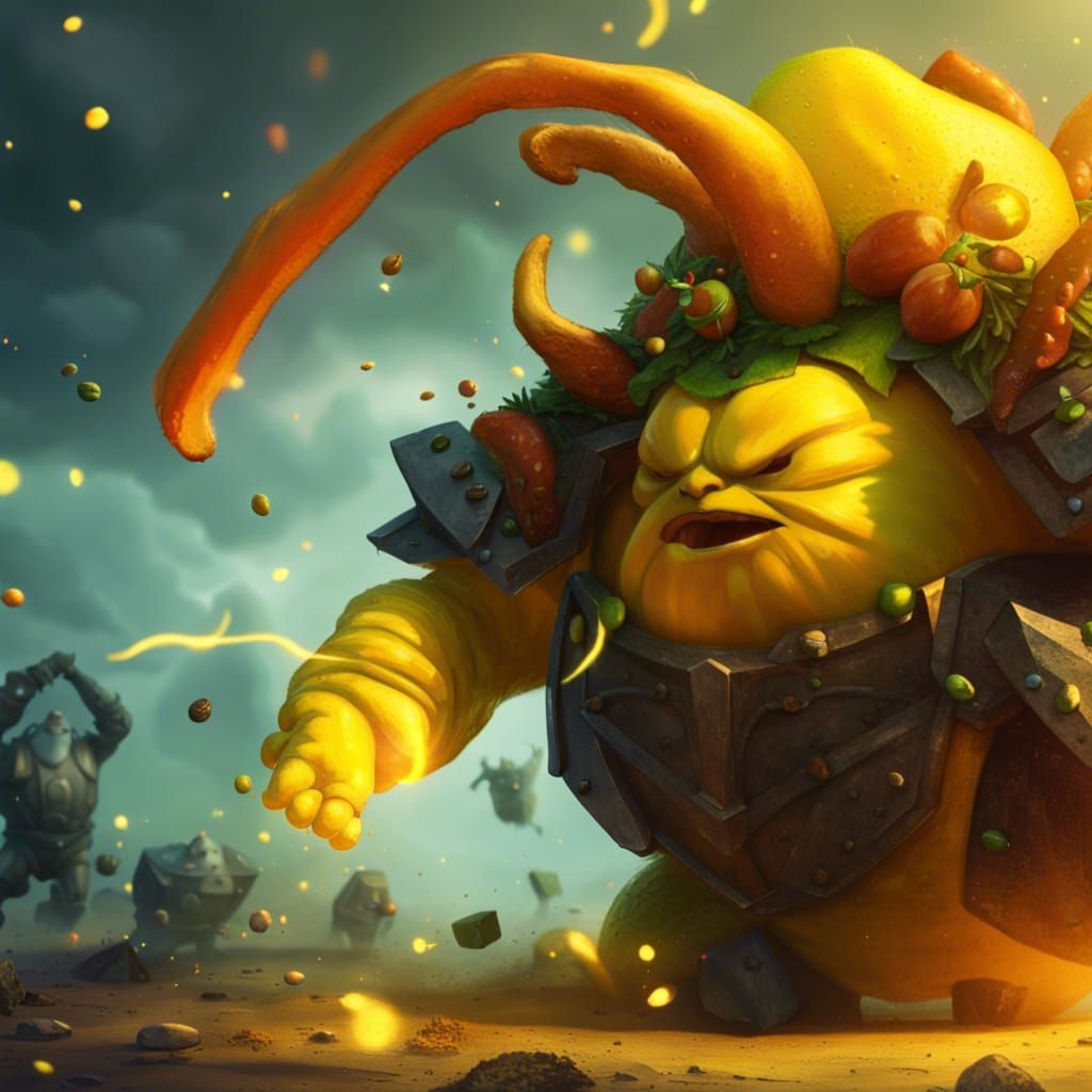 Lemon Golem Charges Into Battle