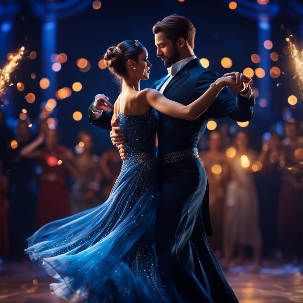 Ballroom Dance in Bioluminescent Night