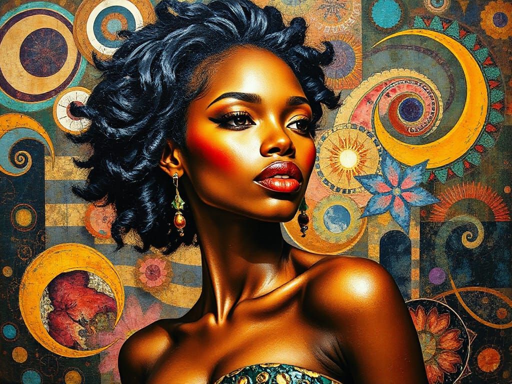 Vibrant Afrofuturist Goddess Ascends