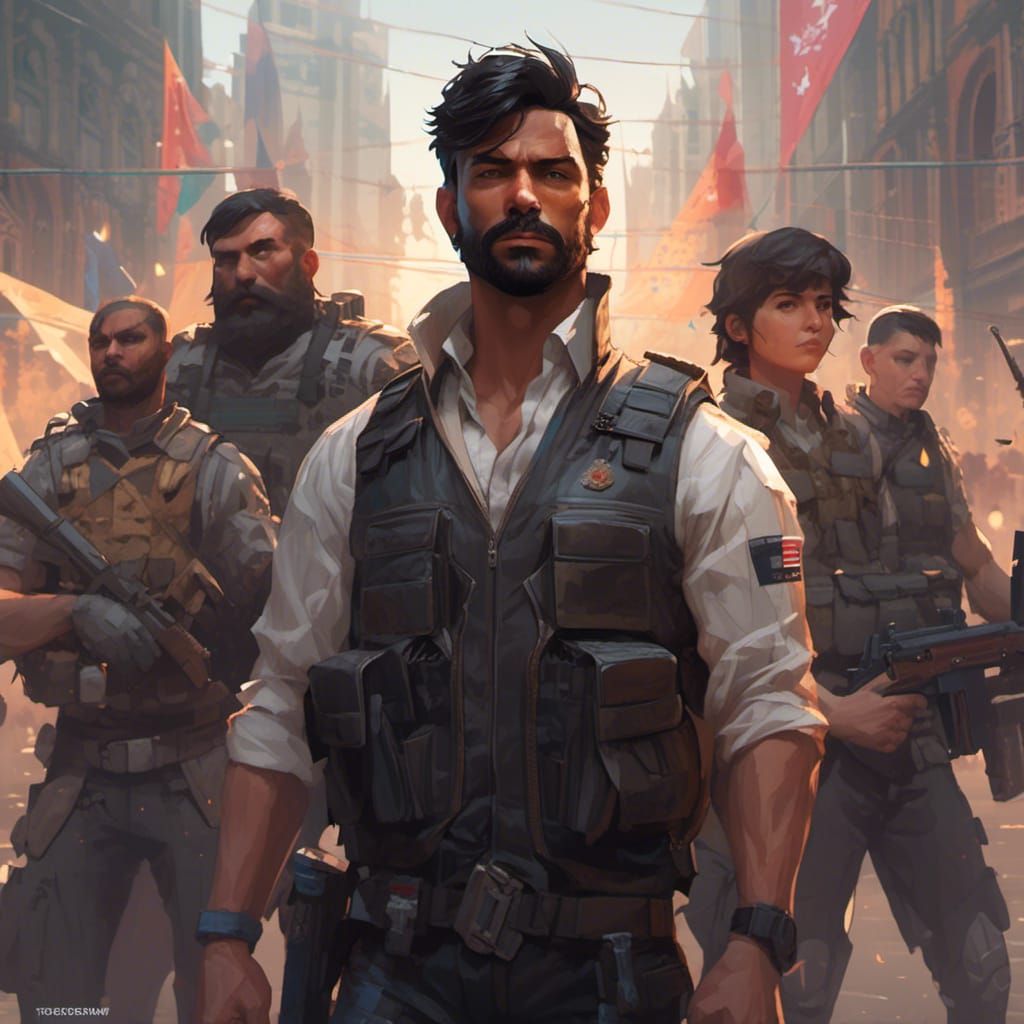 Militia Leader Portrait by Rutkowski and Artgerm