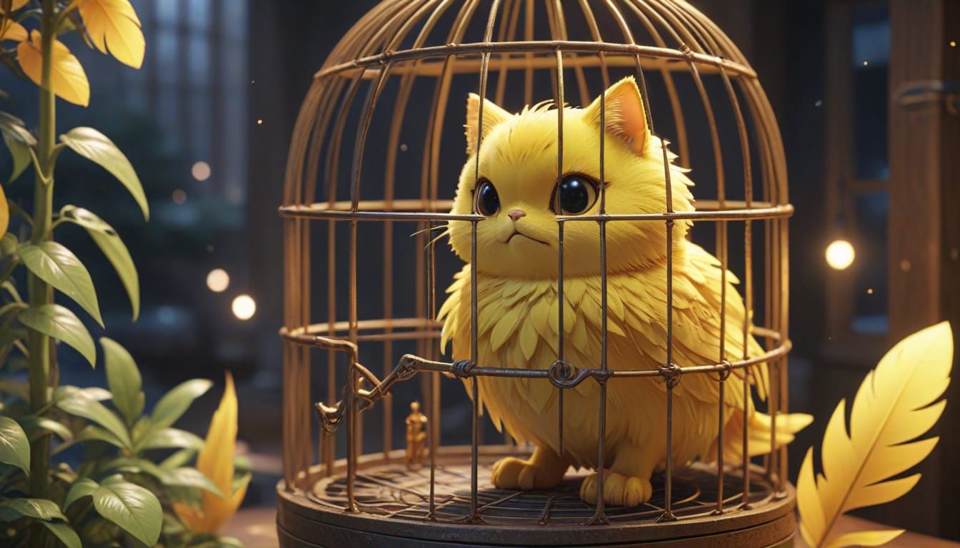 Tweety Bird and Jinks in Anime 3D Art