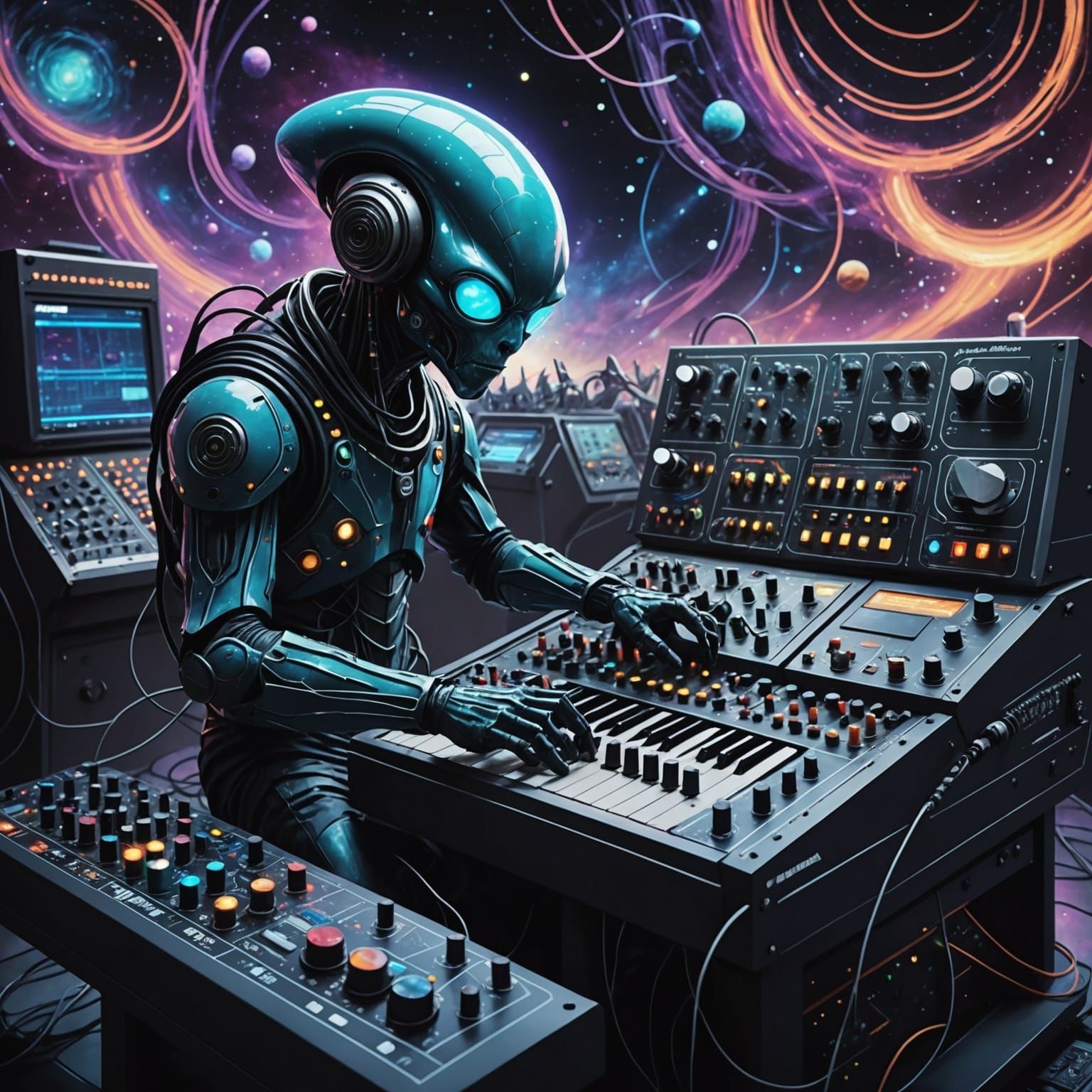 Anime Alien DJ at Spaceship Rave