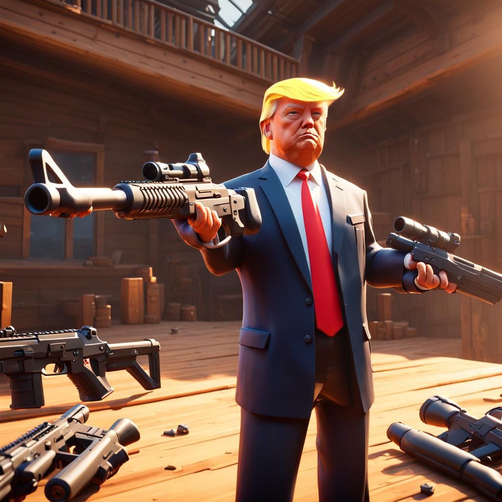 Donald Trump in Fortnite: 3D Game Art