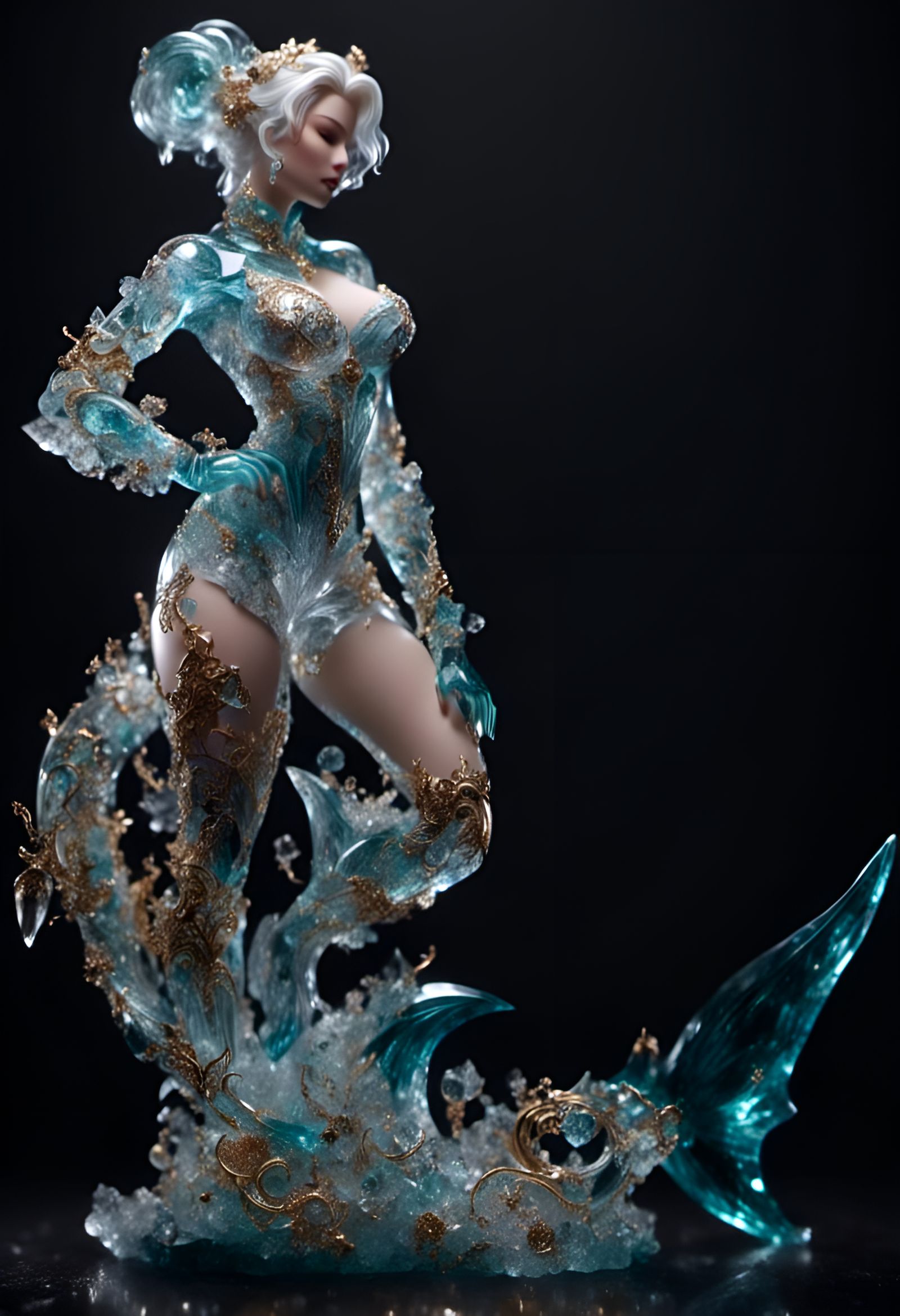 Aquatic Shark Street Fighter in Fantasy Style