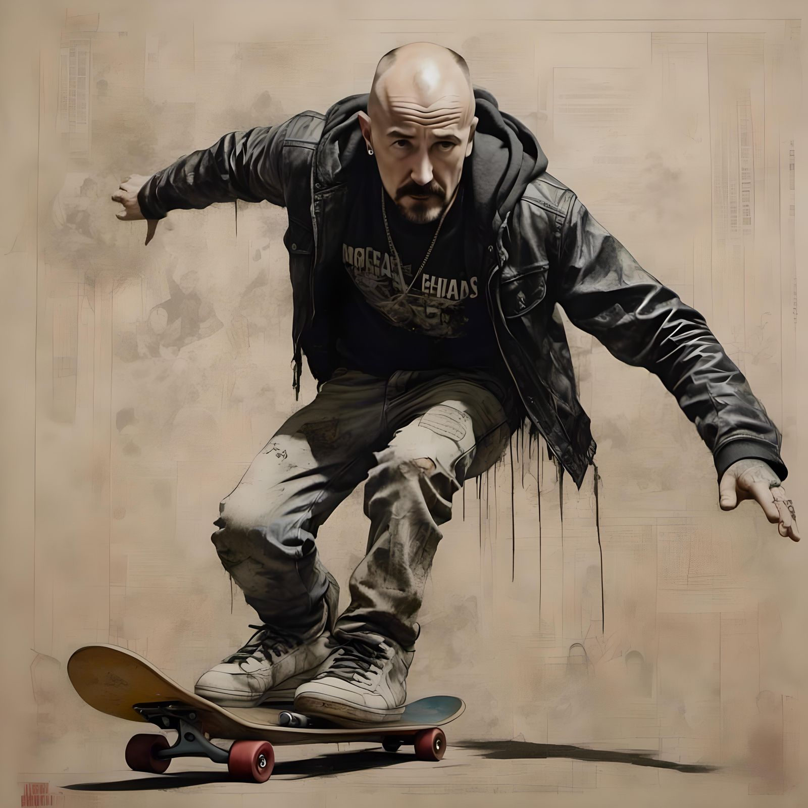 Wizard Skateboarder Ollies in Dynamic 3D Image