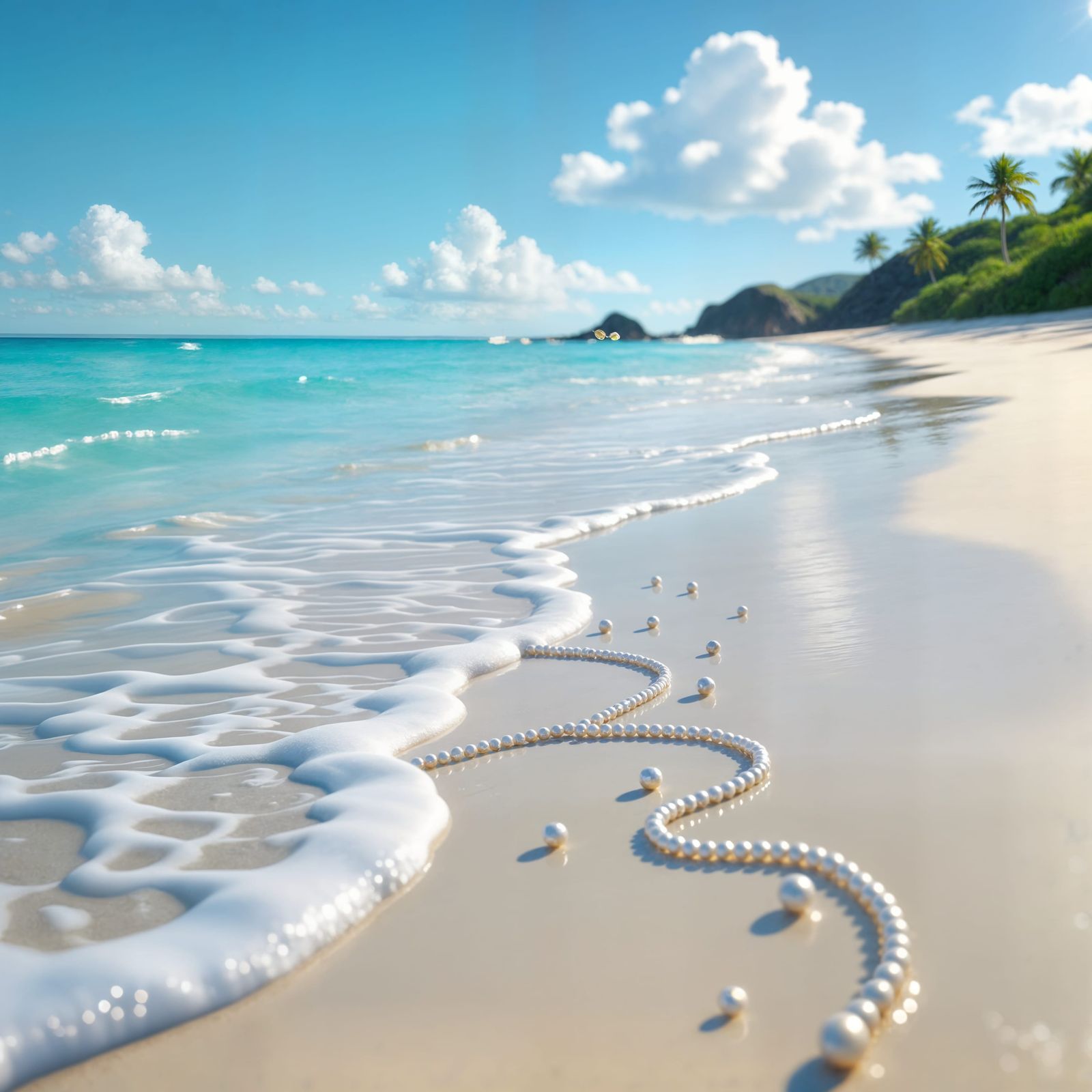 Ultra-Realistic Beach Scene with Beads in 4K