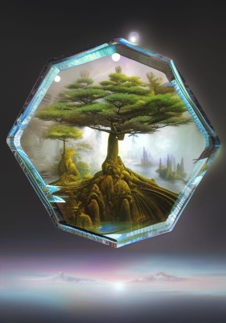 Intergalactic Galaxy with Hexagon Bridges, by MC Escher