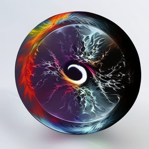 Hyperrealistic Ying Yang Splash Art Concept