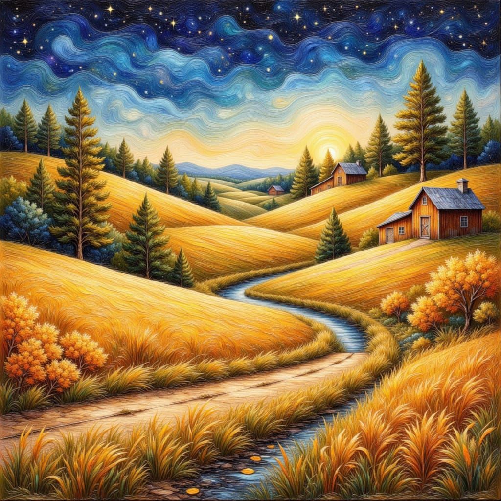 A serene rural landscape