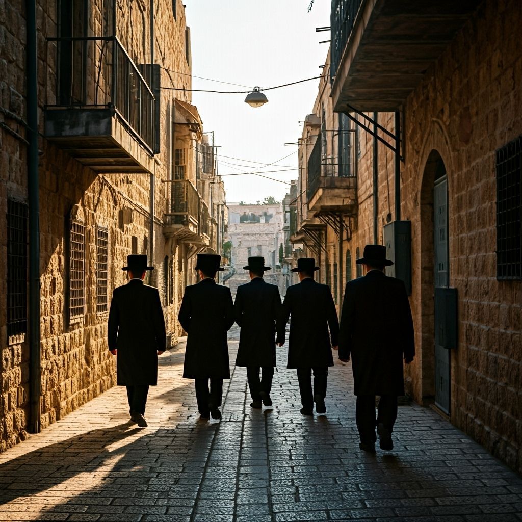 Ultra-Orthodox Men in Jerusalem's Mea Shearim