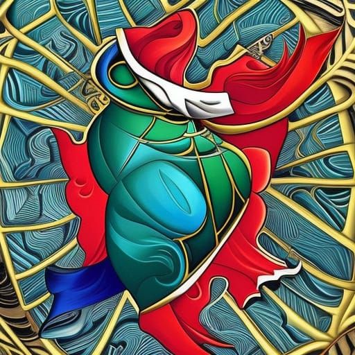 Corsage on Tuxedo in Surrealist Style