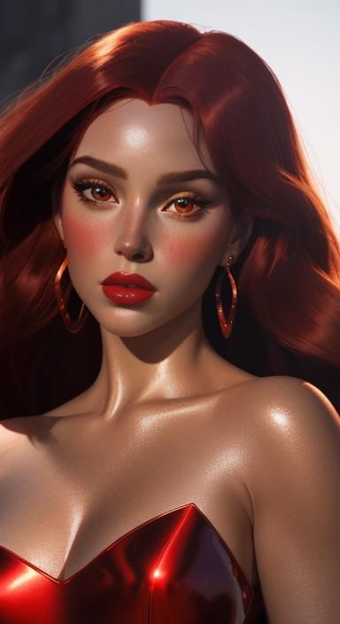 Hyperrealistic Jessica Rabbit as Aphrodite Portrait