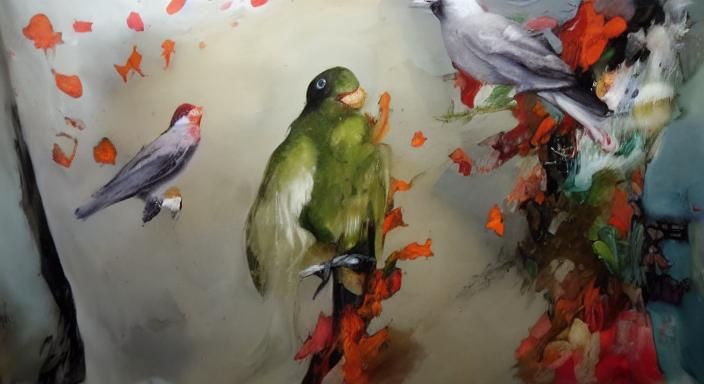 Amazon Rainforest Birds in Scheufler Style