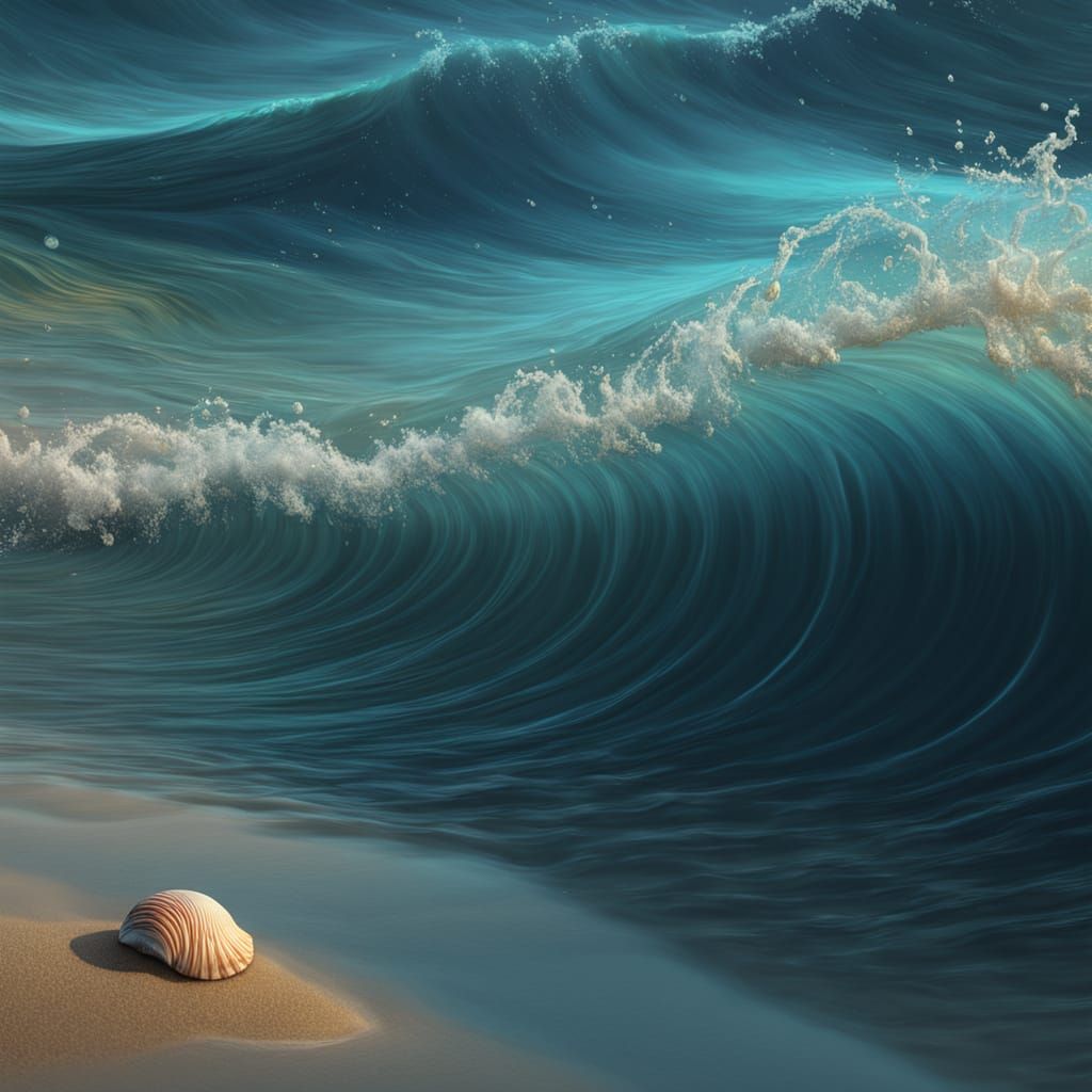 Spiral Seashell on Golden Sandy Beach in Warm Light