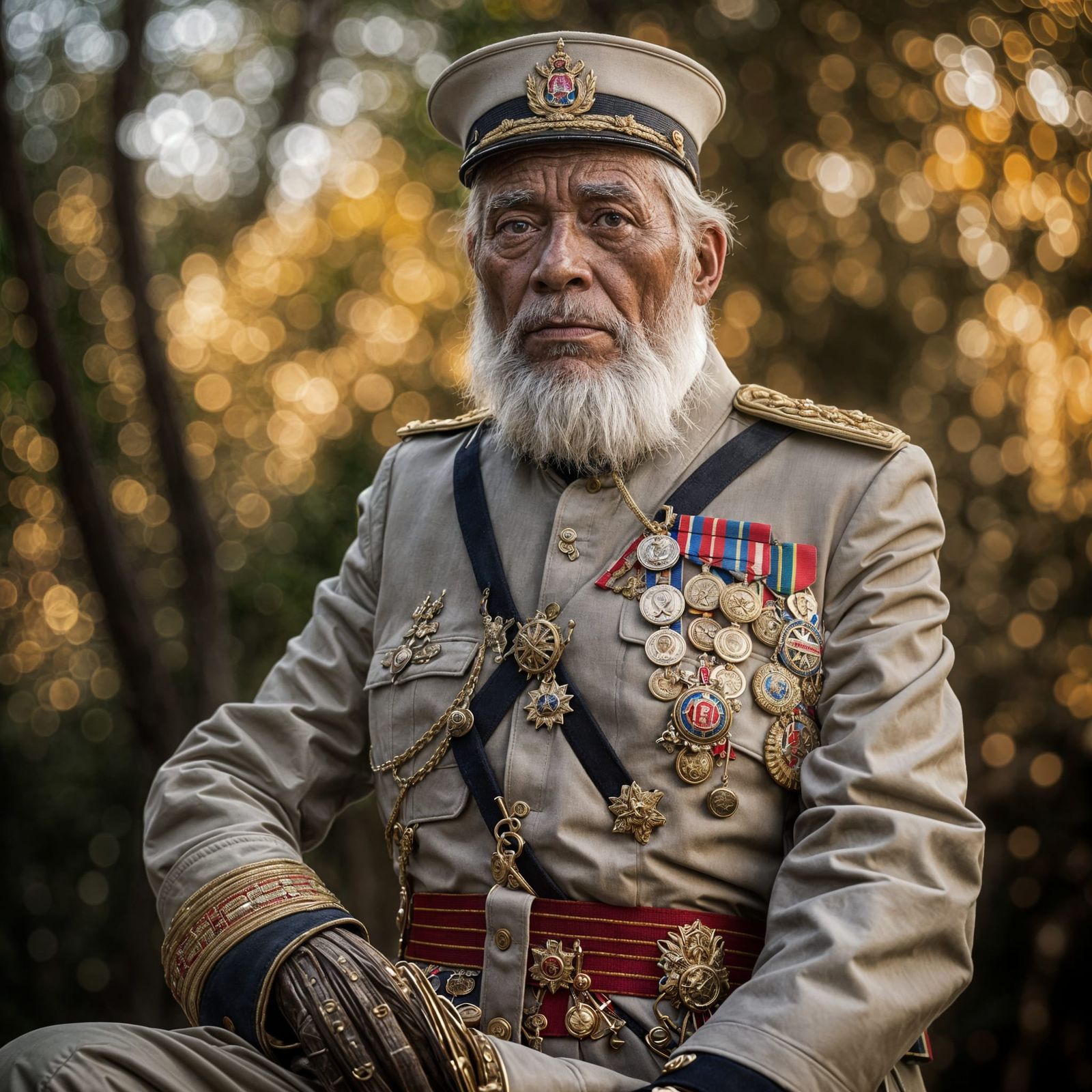 Proud General Inspects Disciplined Monkey Troop