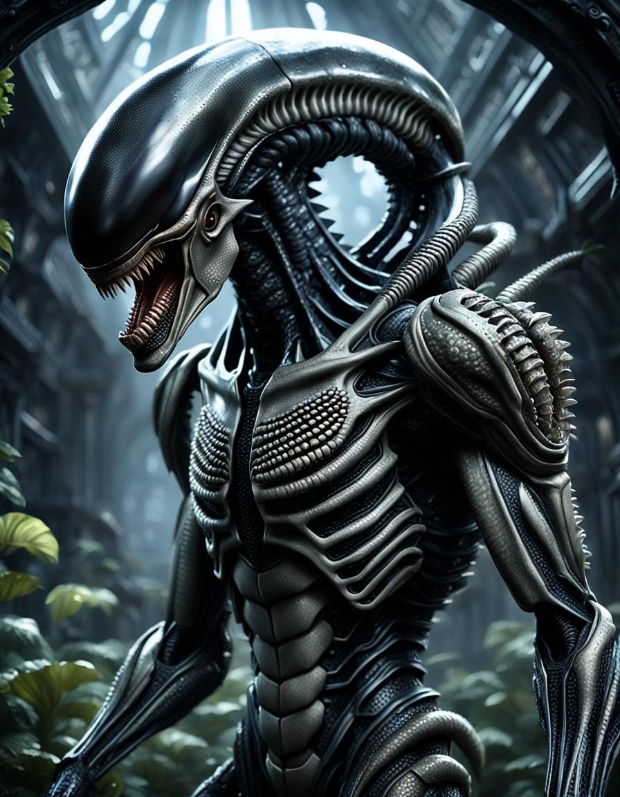 Trypophobic Xenomorph Horror in Detailed Digital Art
