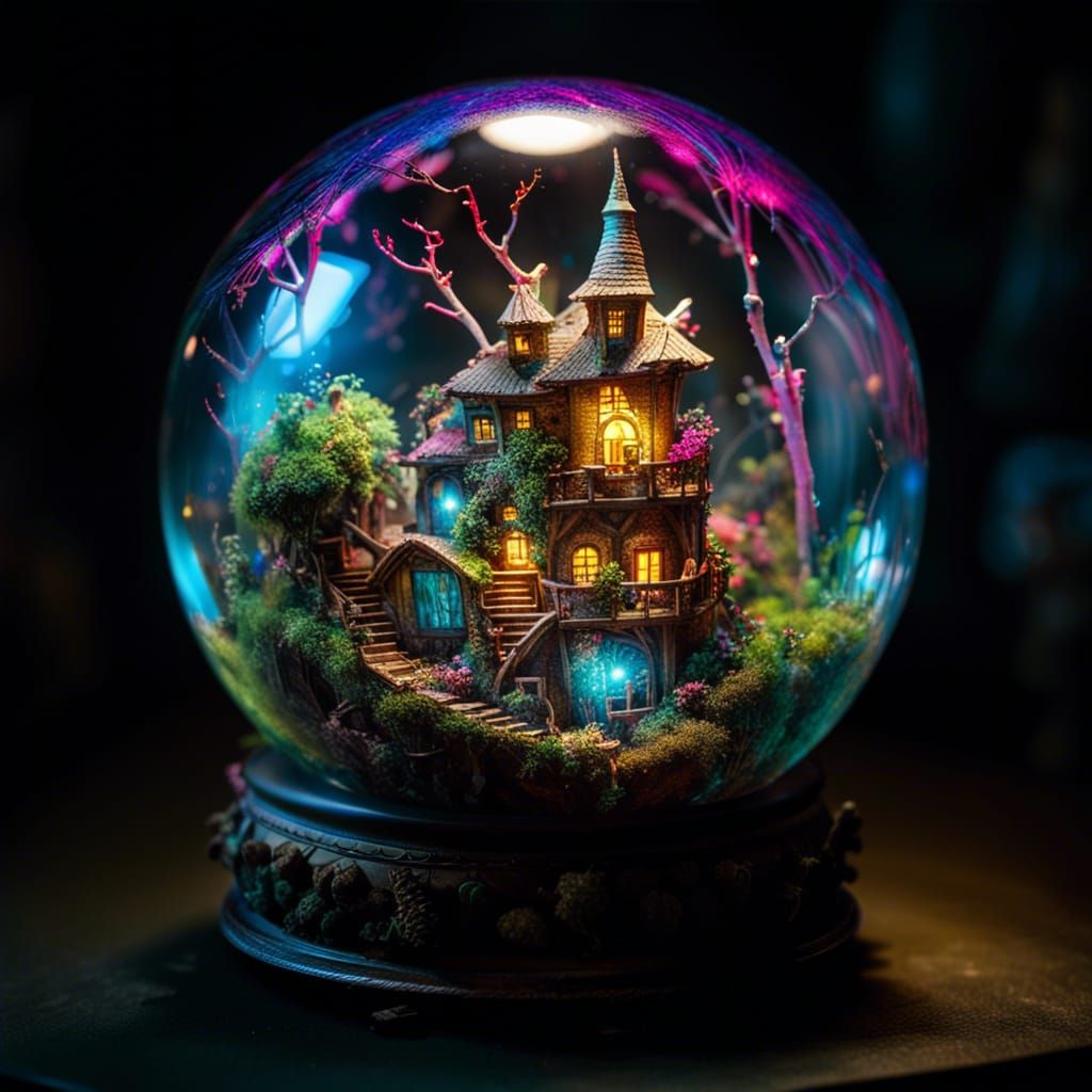 Miniature Fairy Land Inside Glass Ball