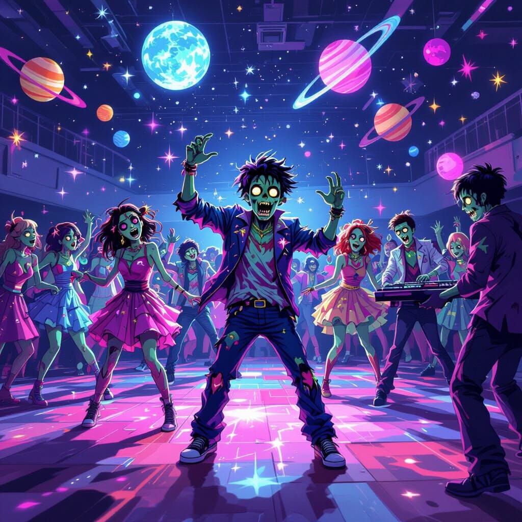 Zombie Prom Night in Outer Space Gymnasium