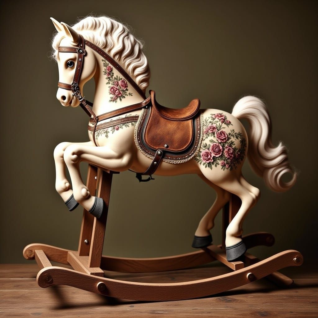 Elegant Victorian Rocking Horse