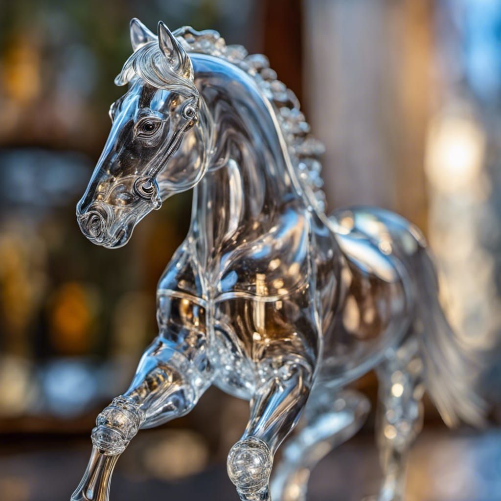Crystal Clear Glass Horse Miniature Photography