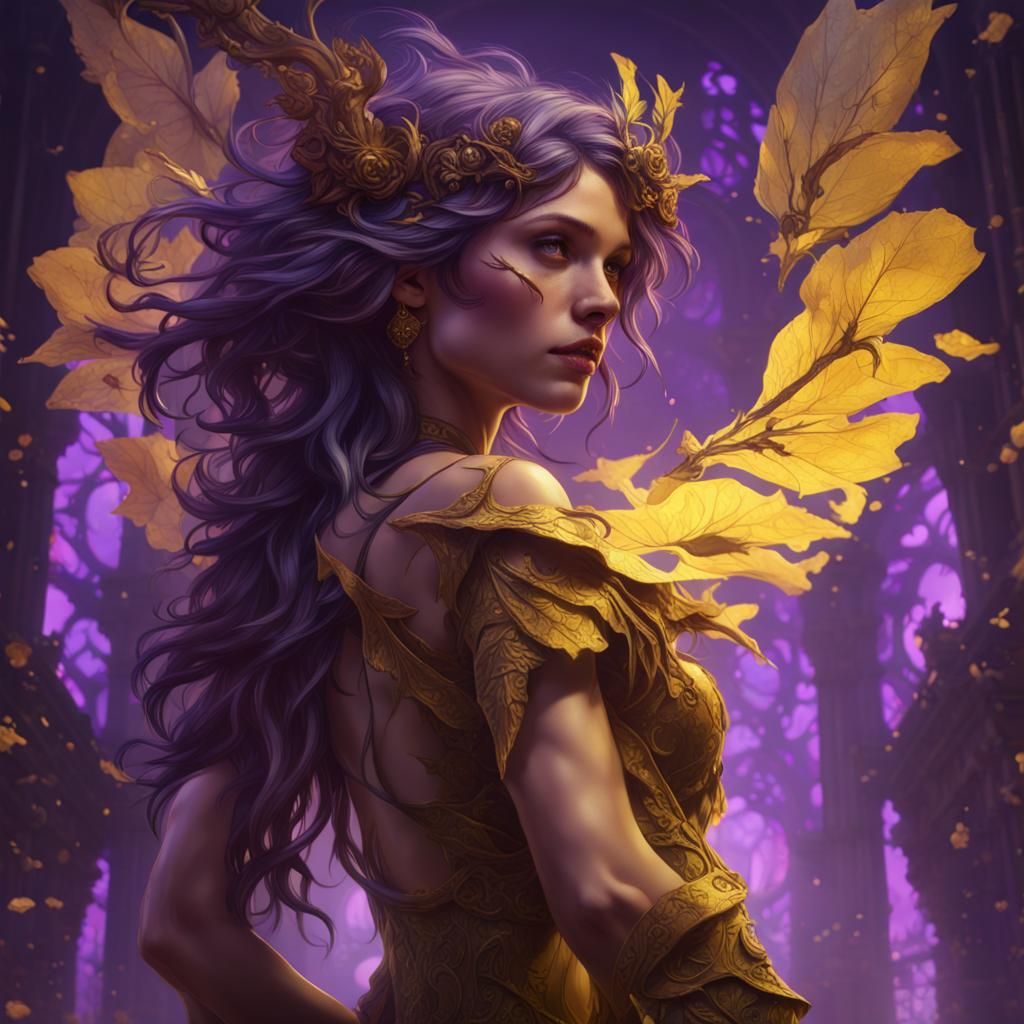 Fae in Dark Fantasy Style by Alphonse Mucha