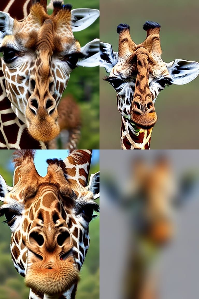 Giraffe Face Close-Up