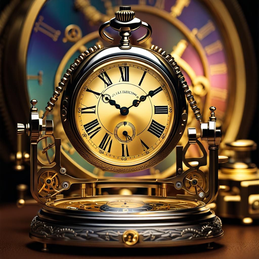 Detailed Clockwork Mechanism with Antique Pocket Watch