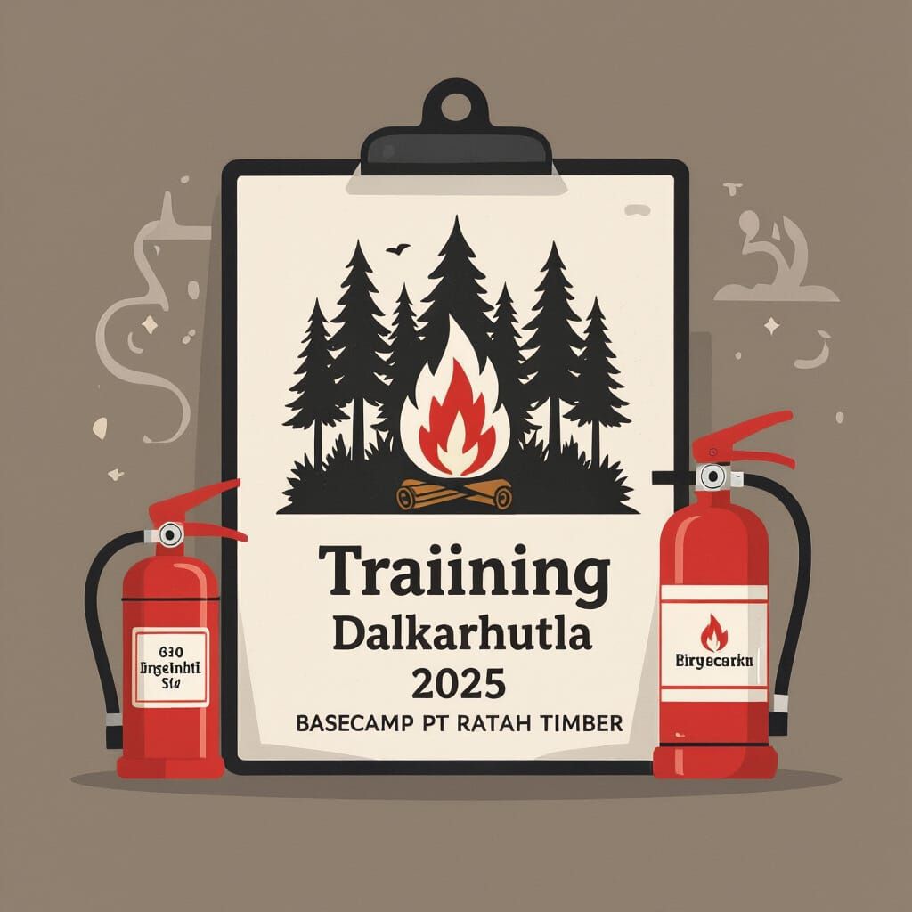 Vector Forest Firefighter Logo in Black and White