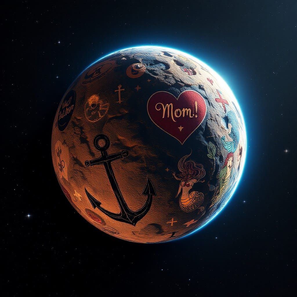 Vivid Tattooine Planet Suspended in Deep Space