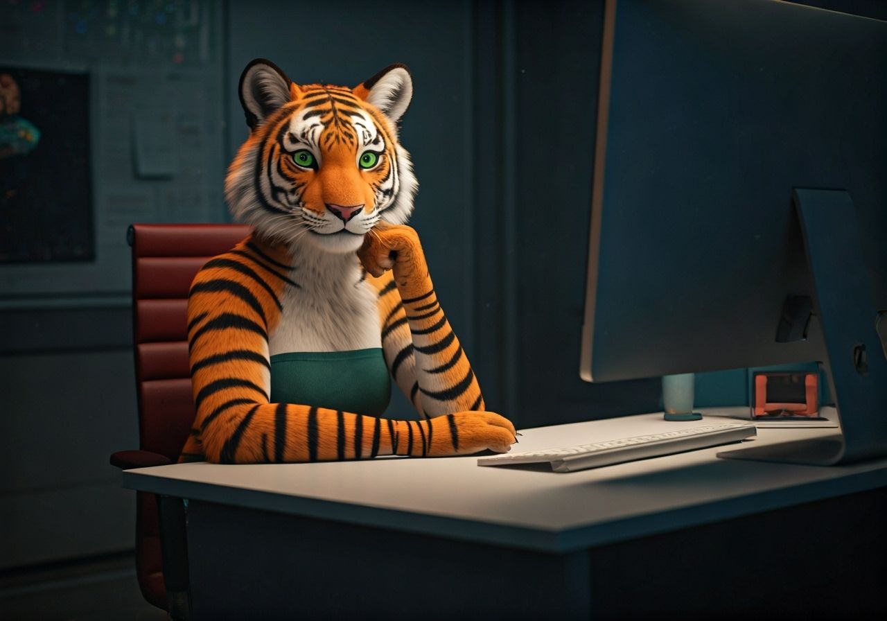 Tigress in IT Chatting with Fox Colleague