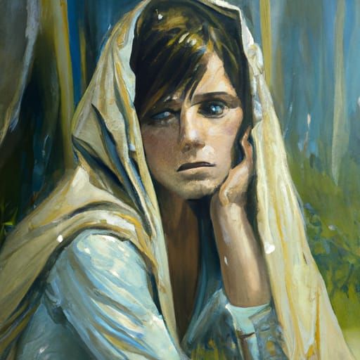 Evocative Oil Painting of Sadness