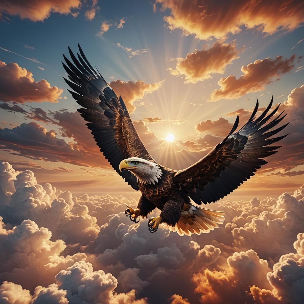Majestic Eagle Soaring Through a Breathtaking Sky