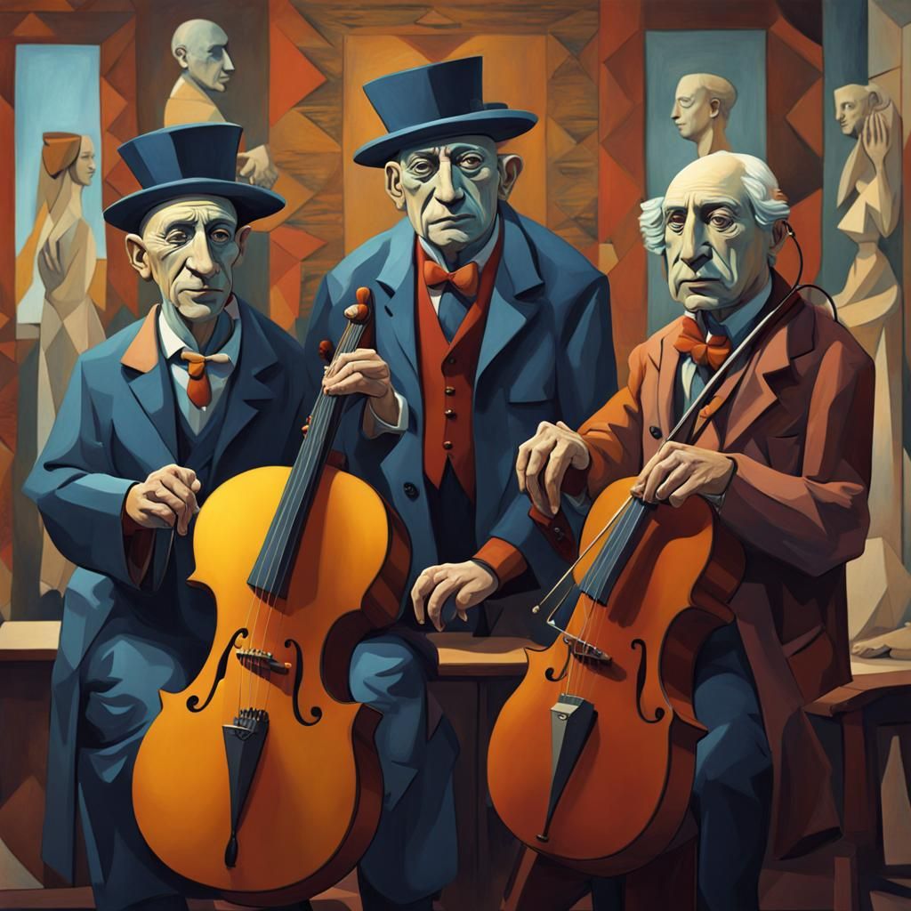 Professors in Cubist Art Style