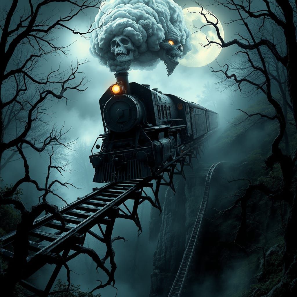 Abandoned Train Careens Across Haunting, Ghostly Bridge Unde...