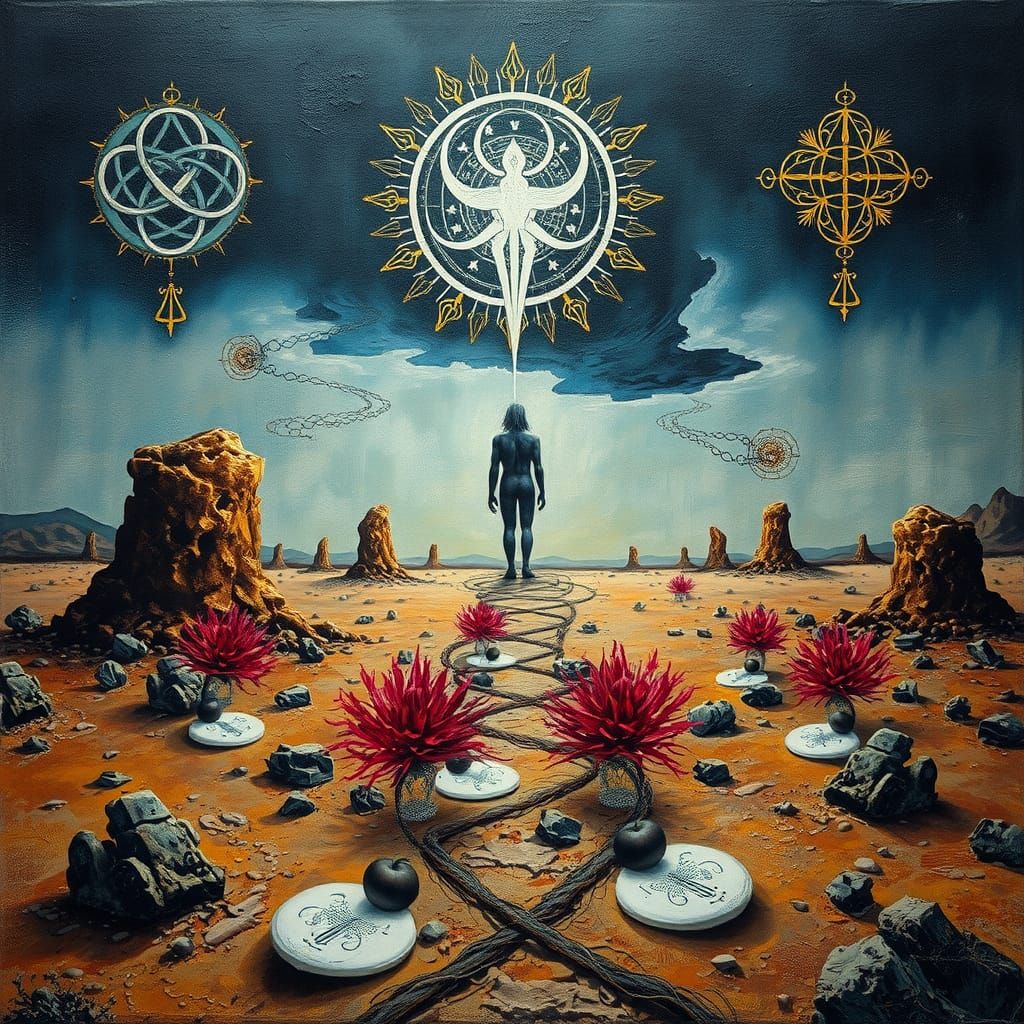 Surreal Desert God Reveals Breath of Life