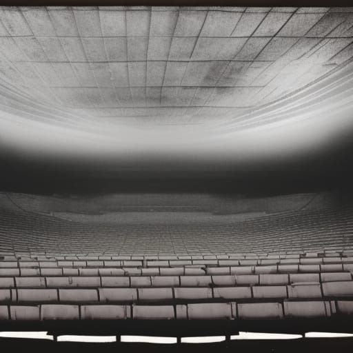 Dilapidated Amphitheater Soot Stains in Collodion Style