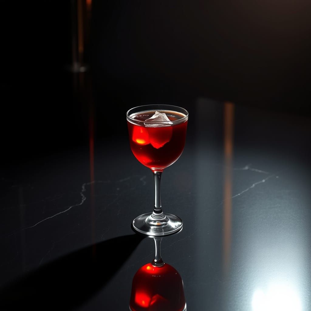 Luxurious Manhattan Cocktail in Futuristic, Elegant Style