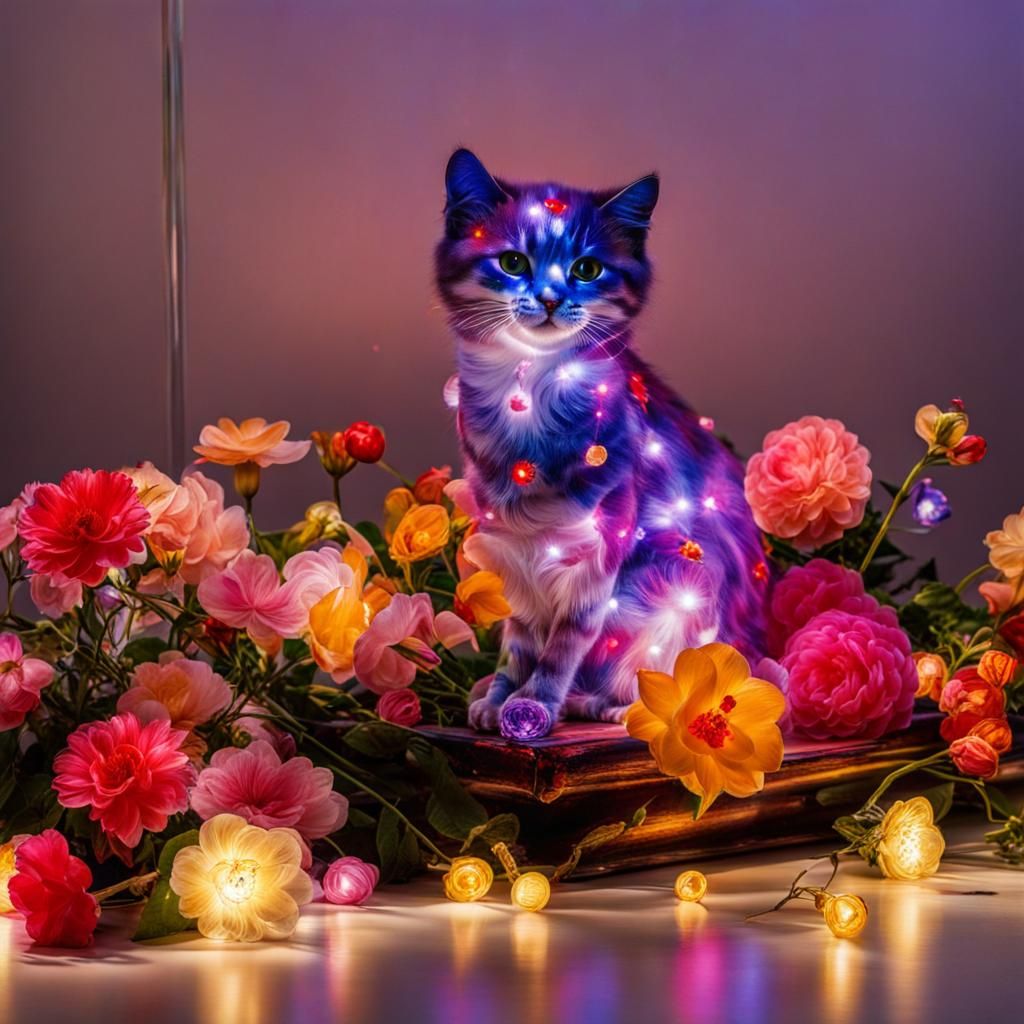 Surreal Glass Art Dream of Whimsical Felines