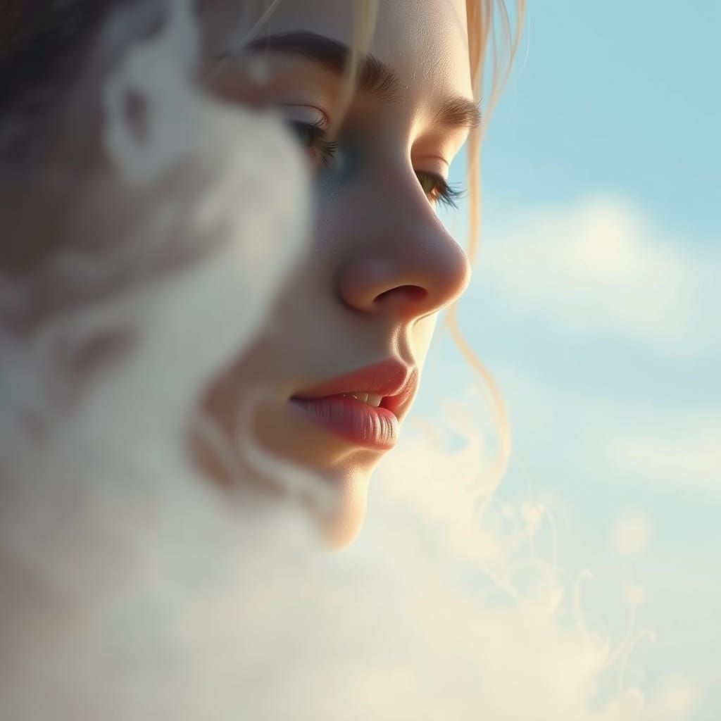 Ethereal Woman in Photorealistic Haze