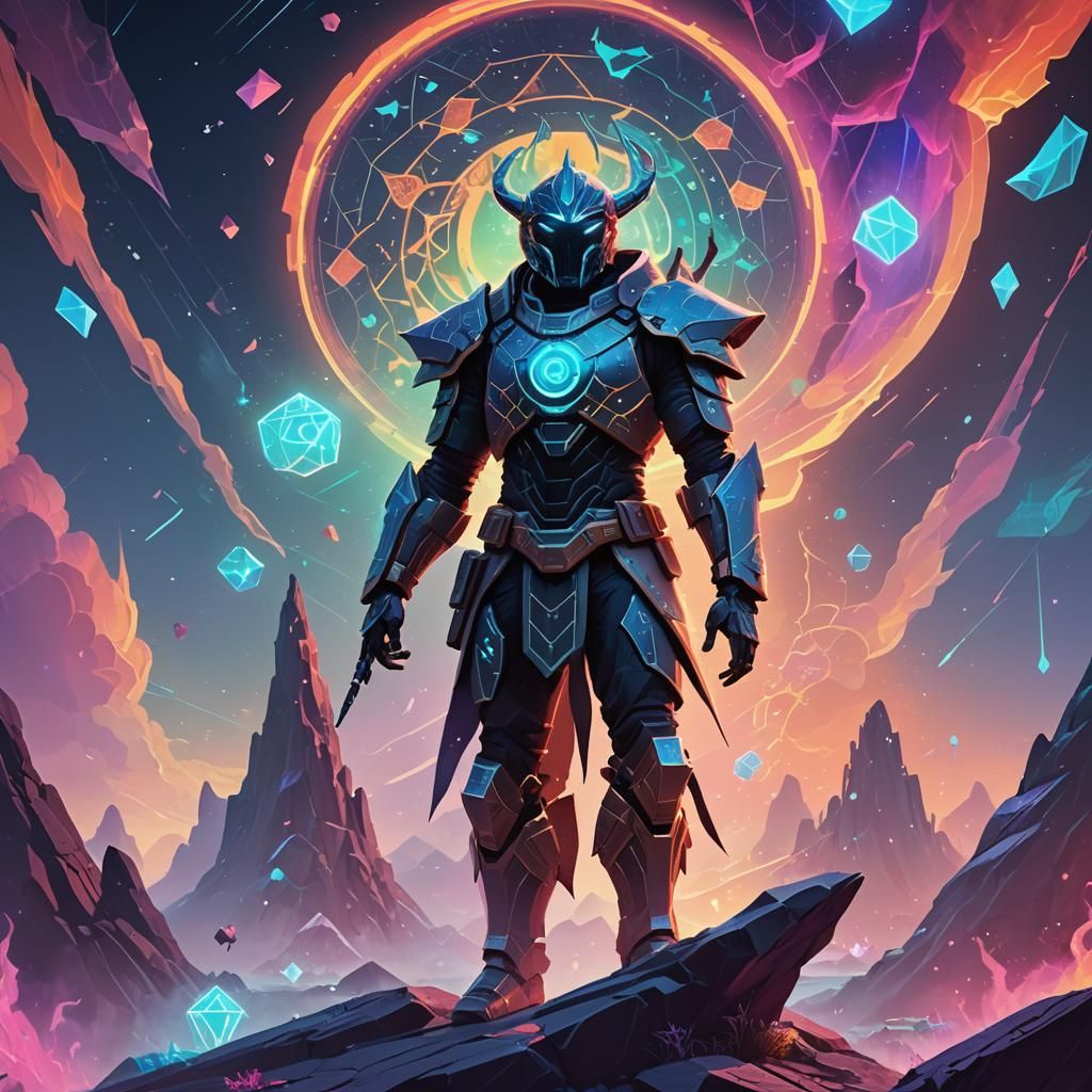 Low-Poly Sci-Fi Character on Astral Plane