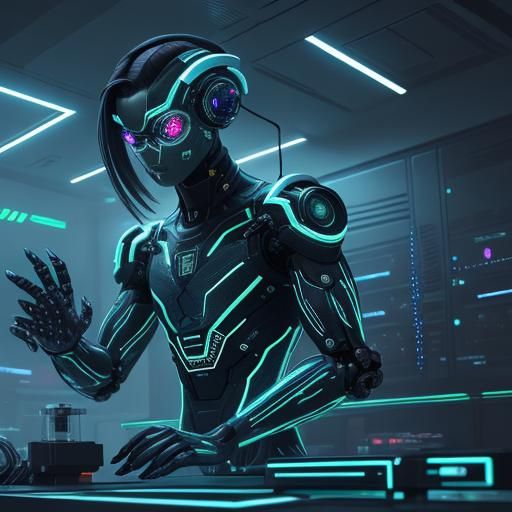 Futuristic Cyberpunk Exosuit Concept Art