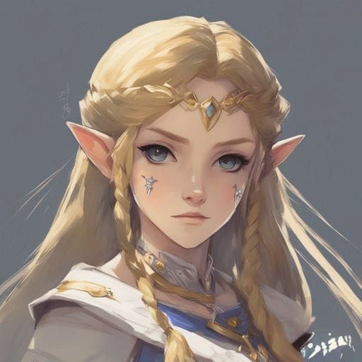 Princess Zelda Portrait in Digital Art Style