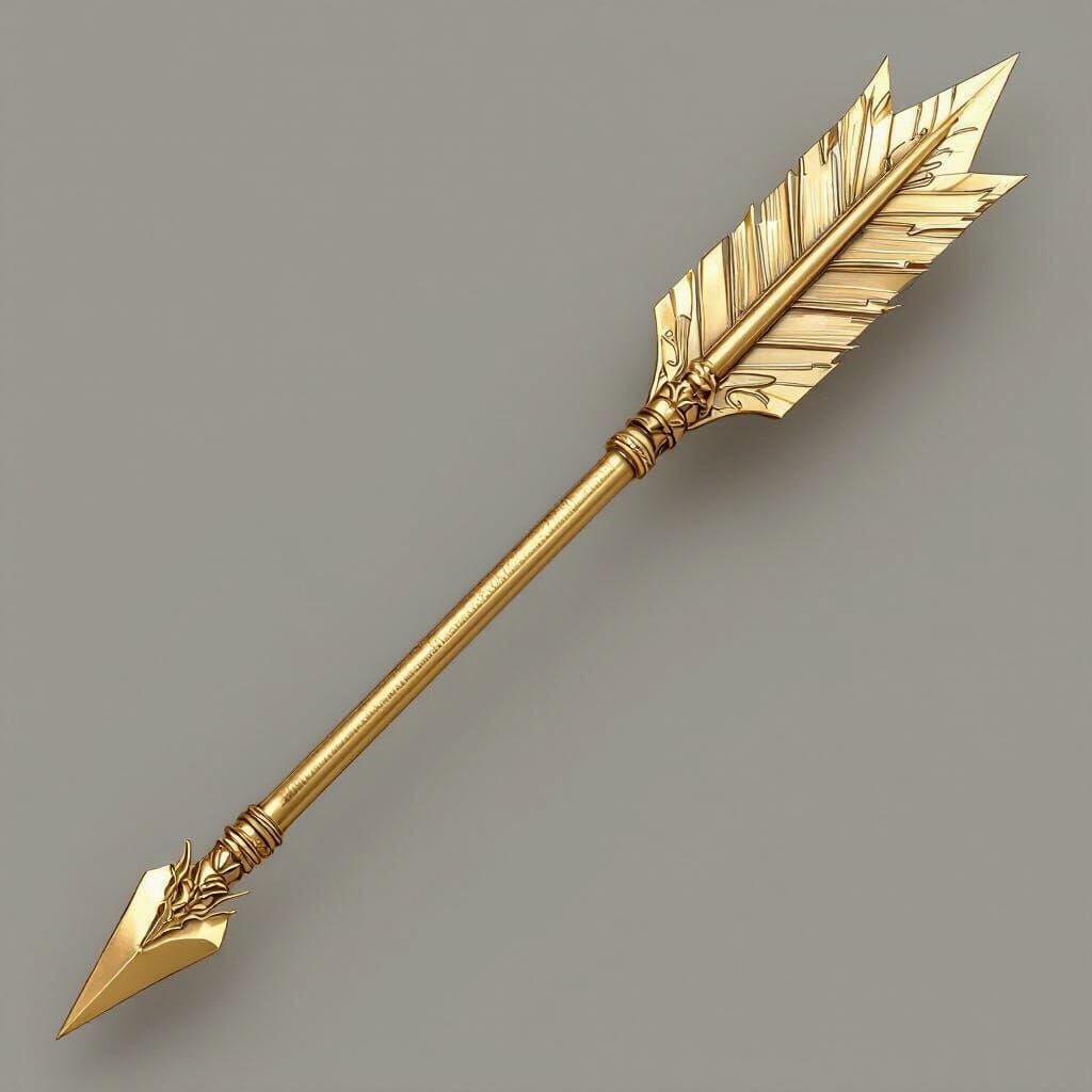 Ornate Golden Arrow in Ultra-Realistic Detail