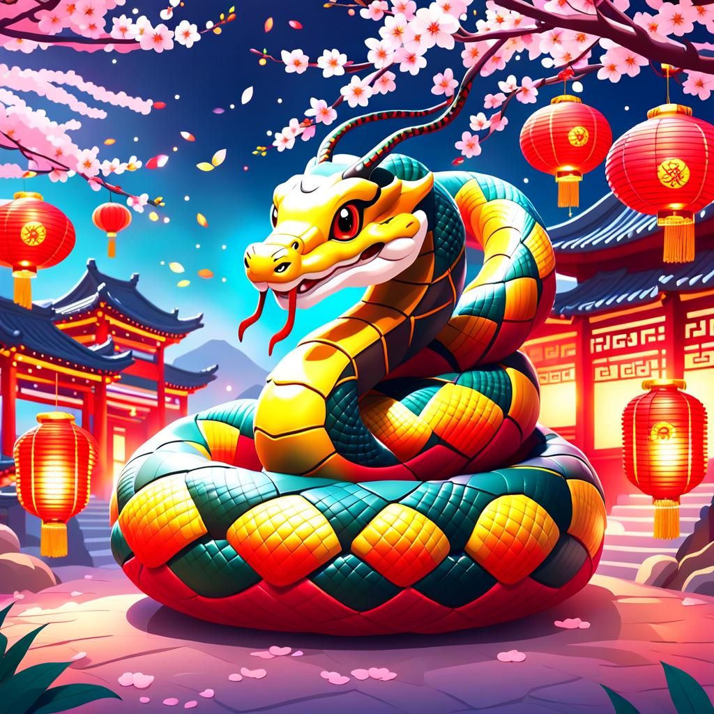 Illustration of a cartoon snake